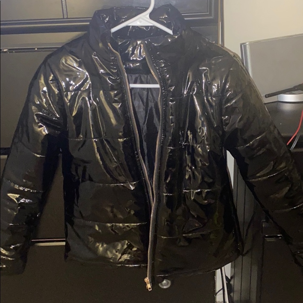 black reflective coat